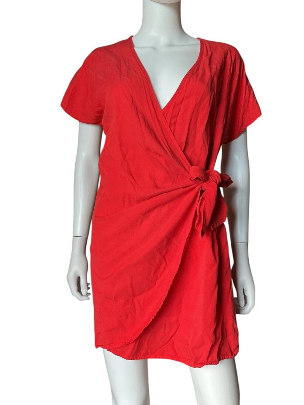 Anthropologie Amadi Miena Red Wrap Dress Red XS